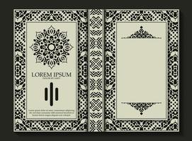 Ornamental book cover design vector