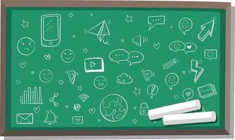 Hand drawn doodles on chalkboard vector