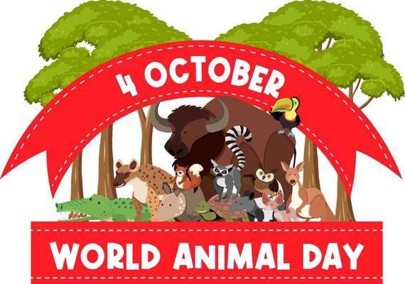 World Animal Day logo with african animals