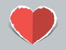 Red heart shape paper vector