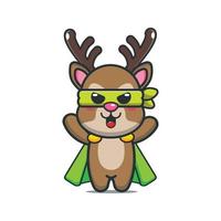 Cute super deer cartoon vector illustration