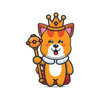 Cute cat king mascot cartoon illustration vector