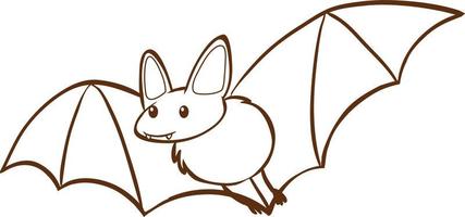 Bat in doodle simple style on white background vector