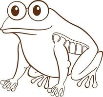 Frog in doodle simple style on white background vector