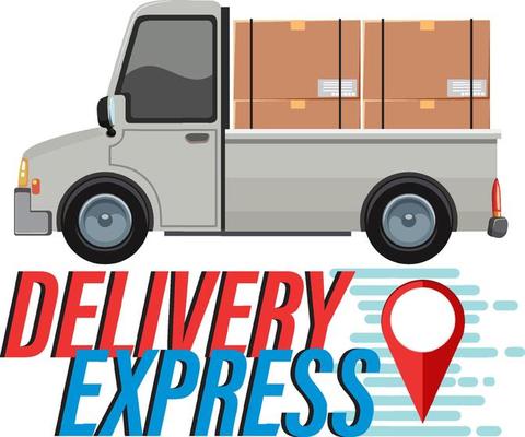 Delivery Express logo with location pin and delivery pickup