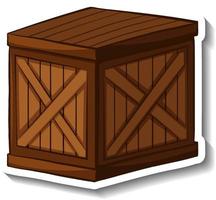 caja de madera aislada en estilo de dibujos animados vector