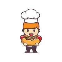 cute chef mascot cartoon illustration