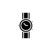 Watch, Wristwatch, Clock, Time Solid Icon Vector Illustration Logo Template. Suitable For Many Purposes.