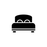 cama, plantilla de logotipo de ilustración de vector de icono sólido de dormitorio. adecuado para muchos propósitos.