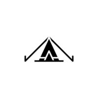campamento, tienda, camping, viaje icono sólido vector ilustración logotipo plantilla. adecuado para muchos propósitos.