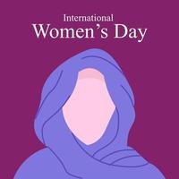 Hijab Woman Flat Illustration for International Women's Day Post vector