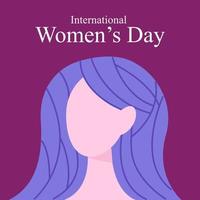 diseño de cartel de banner de redes sociales de retrato de vector de mujer de día internacional de la mujer