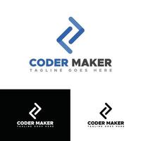 Coder Maker Minimalist Logo vector