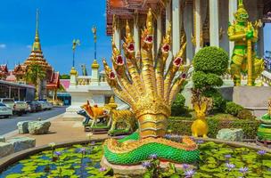 Dragons Wat Don Mueang Phra Arramluang buddhist temple Bangkok Thailand. photo