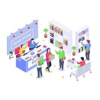 A concept of online shopping in isometric vector download