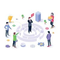 Concept of problem solving isometric illustration vector