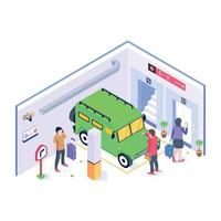 An underground parking vector, character illustration vector