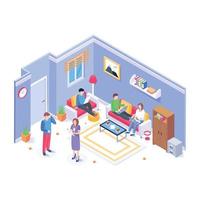 A well-designed isometric illustration of banking vector