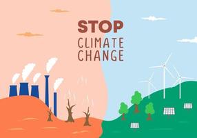 Stop climate change background for nature promotion to save earth vector