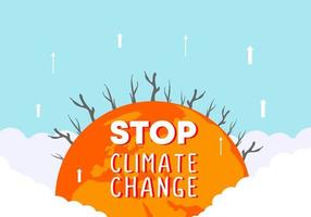 Stop climate change background for nature promotion to save earth vector