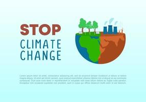 Stop climate change background for nature promotion to save earth vector