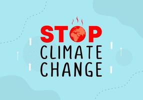 Stop climate change background for nature promotion to save earth vector