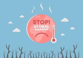 Stop global warming background banner poster for climate change vector