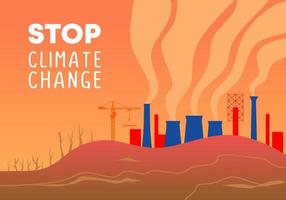 Stop climate change background for nature promotion to save earth vector