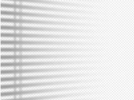 Overlay shadow from window blinds on floor and wall. Transparent reflection sun effect and natural lighting on background. Realistic gradient vector illustration.