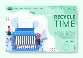 Recycle Process with Trash Landing Page Template Flat Illustration Editable of Square Background Suitable for Social media or Web Internet Ads vector