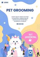 Pet Grooming and Animal Clinic Flyer Template Flat Illustration Editable of Square Background Suitable for Social Media, Greeting Card and Web Internet Ads vector