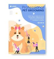 cuidado de mascotas y plantilla de póster de clínica de animales ilustración plana editable de fondo cuadrado adecuado para redes sociales, tarjetas de felicitación y anuncios web en Internet vector