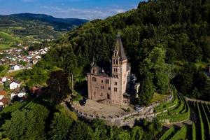 Aerial view of old feudal castle Burg Rodech photo