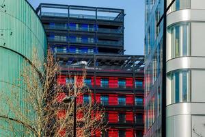 Modern buildings in Strasbourg, combination of different colors photo