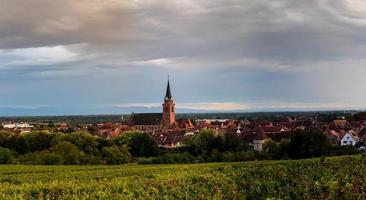 Rainbow after the rain over the lovely villages of Alsace photo