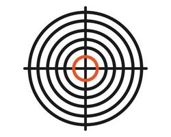 Gun shooting targets or aiming target in front view. Goal achieve concept vector