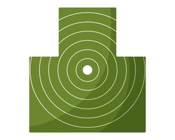 Green gun shooting targets or aiming target in front view. Goal achieve concept vector