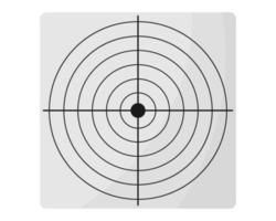 objetivos de tiro de pistola cuadrada o objetivo de puntería en la vista frontal. objetivo lograr el concepto vector