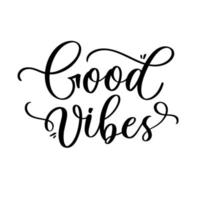 Good Vibes lettering Inspirational quote. Modern calligraphy. Lettering template for banner, flyer or gift card. vector