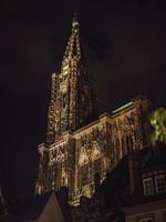 Notre Dame Cathedral in Strasbourg night view photo