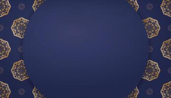 An islamic background with gold and blue patterns vector