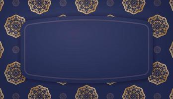 Dark blue background with luxurious gold ornaments and space for your text vector