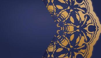 A blue and gold background with a circular pattern vector