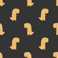 Cute seamless pattern with varied dinosaurs. Creative childish background for fabric. vector