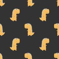 Cute seamless pattern with varied dinosaurs. Creative childish background for fabric. vector