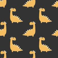 Cute seamless pattern with varied dinosaurs. Creative childish background for fabric. vector