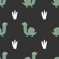 lindo patrón sin costuras con dinosaurios variados. fondo infantil creativo para tela. vector