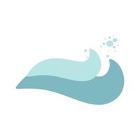 Sea wave, stylized turquoise surf with splashes. Vector illustration isolated on a white background.