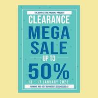 Print mega sale banner template design in social media vector