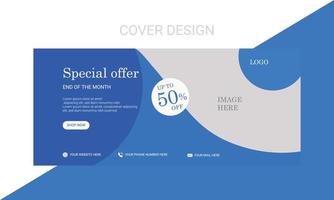 Print template  banner and cover in social media vector